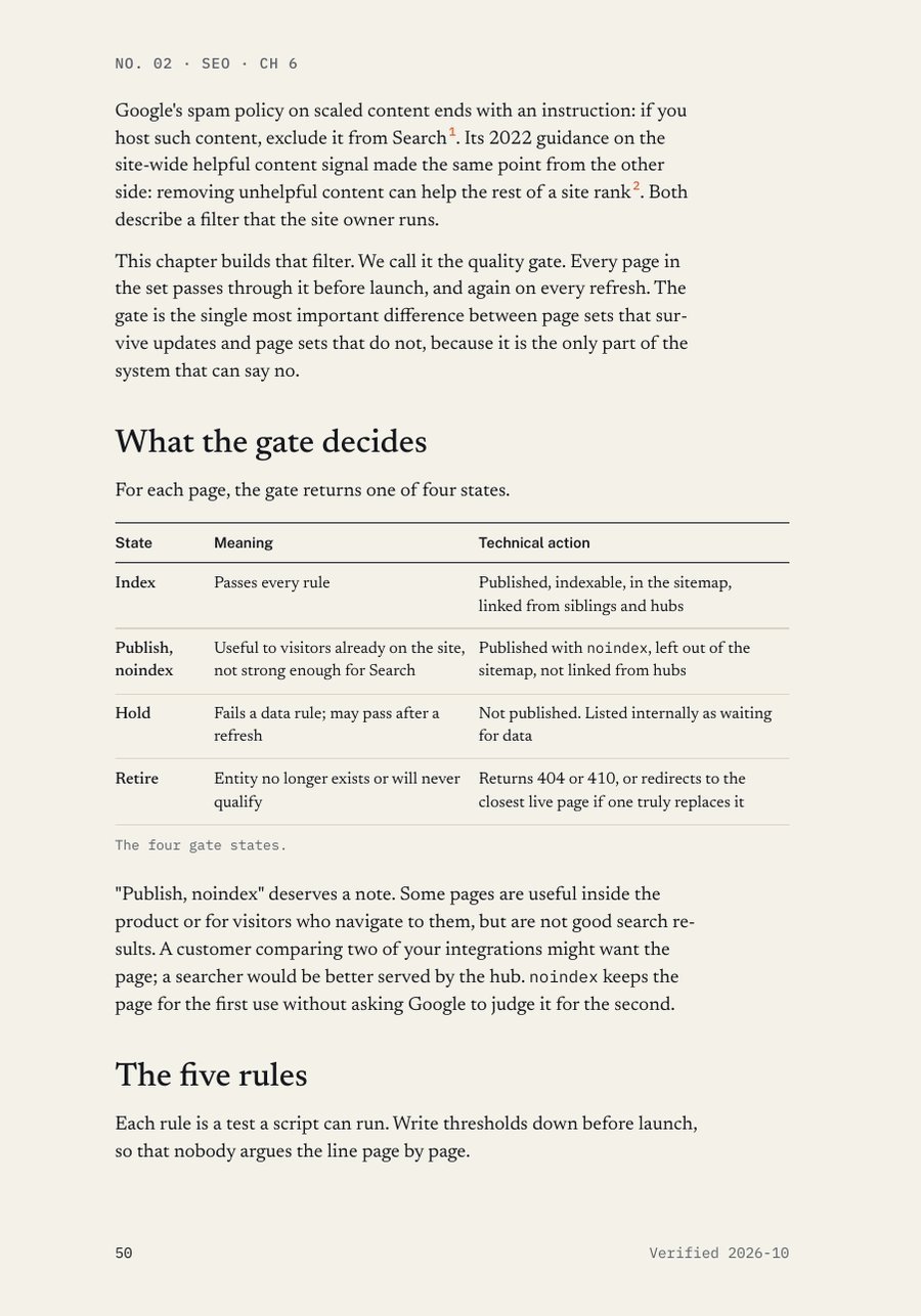 Sample page 2 from Programmatic SEO That Survives Updates